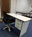 White Office Table and Chairs Set - 1