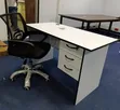 White Office Table and Chairs Set - 2