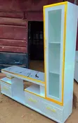 Executive Extended TV Stand with Marble Top and Shelf Cabinet - 2