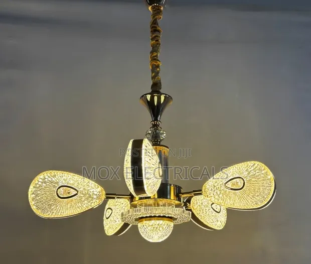 LED Crystal Pendant Light - Nyeusi na Dhahabu - 1