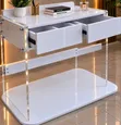 Executive 1.2m Imported Study Office Desk - Side Glass Frame - 1