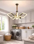LED Crystal Chandelier with Geometric Diamond Arms - 2
