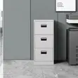 3-Drawer Office Cabinet - White Steel - 3