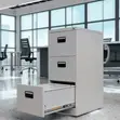 3-Drawer Office Cabinet - White Steel - 4