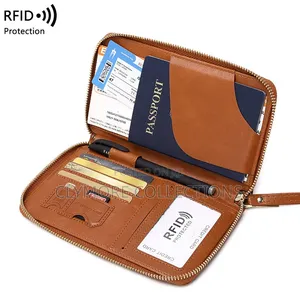 Luxury PU Leather Passport Holder Wallet with RFID Blocking