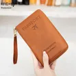 Kituo cha Pasipoti cha Ngozi ya PU ya Kifahari chenye Kuzuia RFID - 4