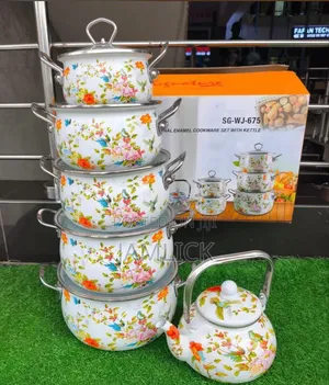 12-Piece Enamel Cookware Set with Kettle