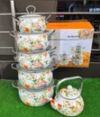 12-Piece Enamel Cookware Set with Kettle - 1