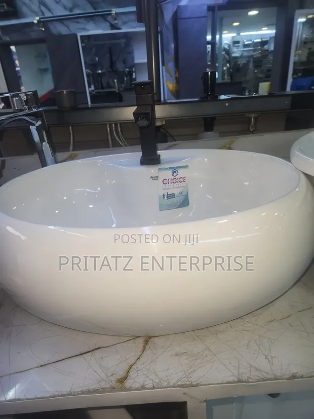 White Semicircle Table Top Sink - 1