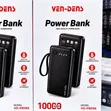 10,000mAh Power Bank na Cables za Kuchaji - 2