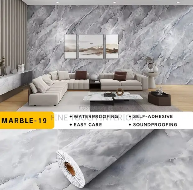 Marble Contact Wallpaper for Living Room, Kitchen, Bathroom - 1