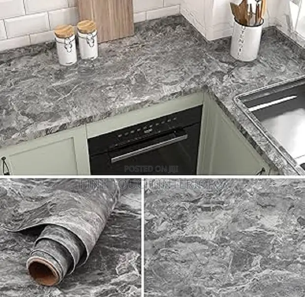 Marble Vinyl Wallpaper for Kitchen Surfaces - 1