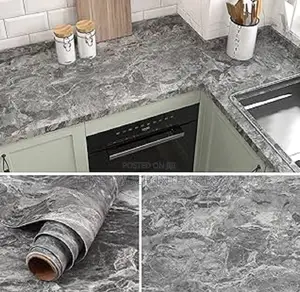 Marble Vinyl Wallpaper for Kitchen Surfaces