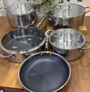 9-Piece UAKEEN Stainless Steel Cookware Set with Glass Lids
