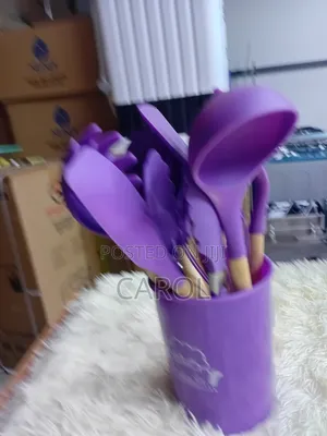 Silicone Kitchen Utensil Set with Wooden Handles