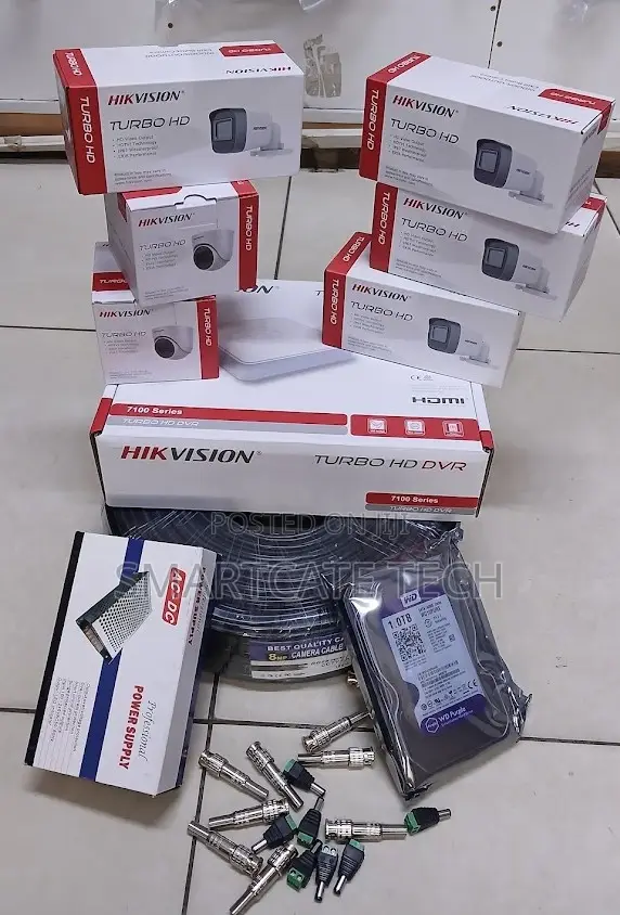 Complete Hikvision 8CH CCTV System - 8 Cameras - 1