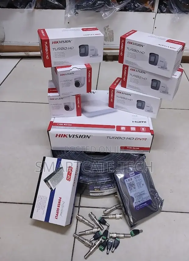 Hikvision 8CH CCTV Camera Package - 8 Cameras + DVR Full Set - 1