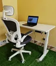White Boss Office Products Electric Desk & Executive Chair - 1