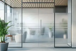 Gradient Privacy Glass Film - White Ombre Ofisi Partition