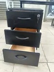 Black and White 3-Drawer Bedside Table - 2