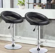 Adjustable, Rotating Black Barstools - 2