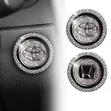 Toyota/Honda Round Metal Rings Embedded Crystal Rhinestone Push Button - 1
