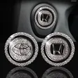 Toyota/Honda Round Metal Rings Embedded Crystal Rhinestone Push Button - 2