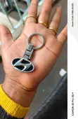 3D Metallic Hyundai Keychain Keyring na Oval Plate - 2