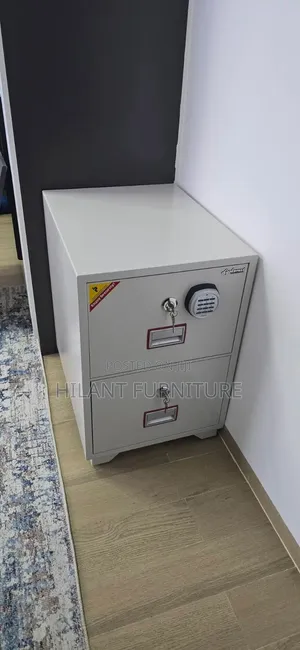 2-Drawer Fireproof Safe Cabinet with Digital & Key Lock