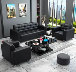 Seti ya Sofa ya Ofisi ya Mtendaji ya Viti 5 (3+1+1) - Nyeusi