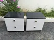White and Black 2-Drawer Side Cabinet - 1