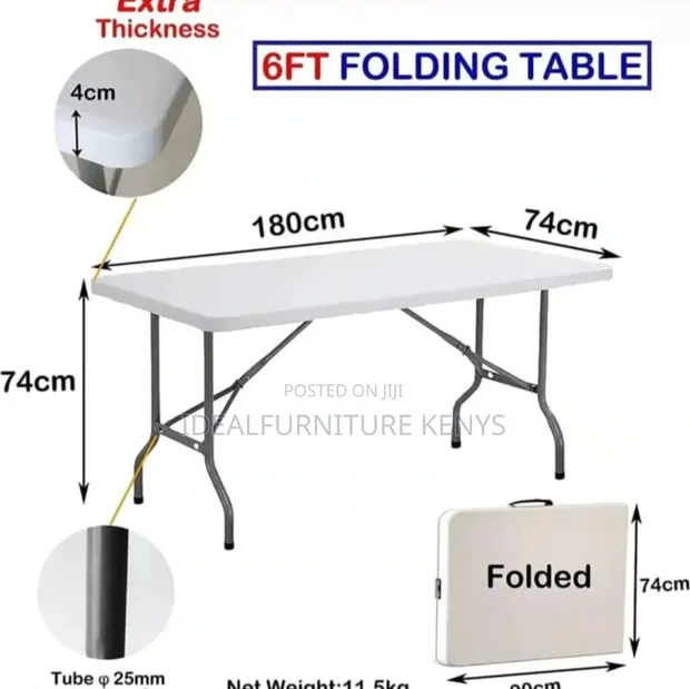 Boss Office Products Foldable Plastic Table - 1