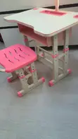 Children's Study Desk and Chair Set - Pink - 1
