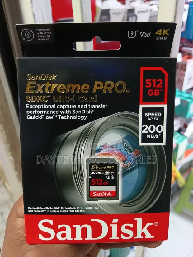 SanDisk 512GB Extreme PRO UHS-I SDXC Memory Card - 1