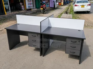 4-Person Office Workstation Desk with Drawers