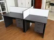 4-Person Office Workstation Desk with Drawers - 2