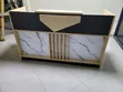 Modern Reception Counter Desk - Beige, Black & Marble White - 2