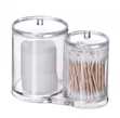 2-in-1 Acrylic Cotton Swab & Makeup Brush Holder - 1