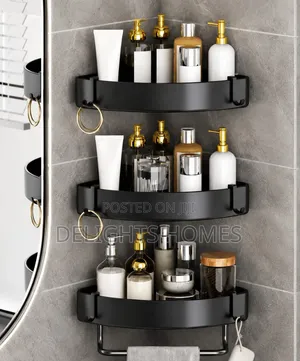 3pc Set Corner Rack - Black