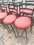 Viti vya Juu vya Meza / Viti vya Bar (Nyekundu) - 1
