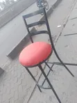 Viti vya Juu vya Meza / Viti vya Bar (Nyekundu) - 3
