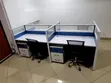 Ofisi ya 4-Way Workstation Cluster - Nyeupe & Bluu - 1