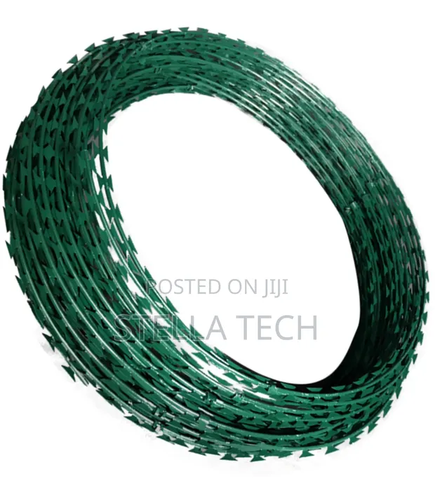 10m Galvanised Green Razor Wire - 1