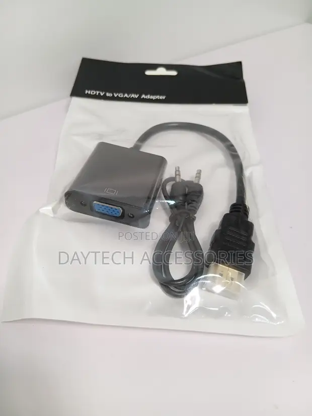Kebo ya Adapta ya HDMI kwenda VGA - Nyeusi - 1