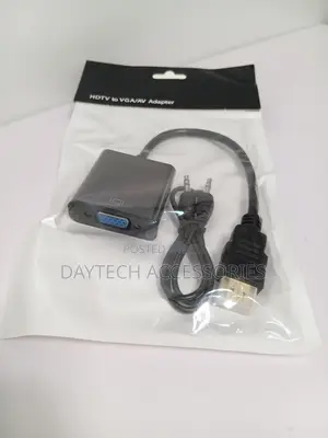Kebo ya Adapta ya HDMI kwenda VGA - Nyeusi