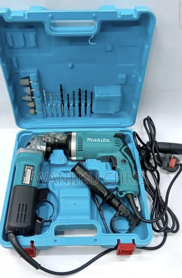 Makita Combo: Angle Grinder & Drill (840W/710W) - 1