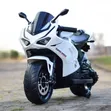Kids Electric Ride-on Sports Motorbike - White - 1