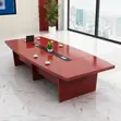 3.5m Mahogany Conference Meeting Table - 3
