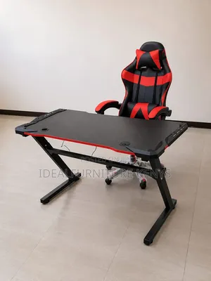 Gaming Desk and Chair Set - Black/Red