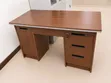 Walnut Brown Office Desk with Side Cabinet - 2